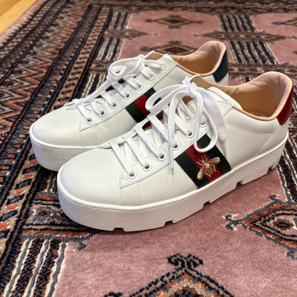 Gucci Sneakers, Web Accent w/ Bee Detail - Picture 1 of 5